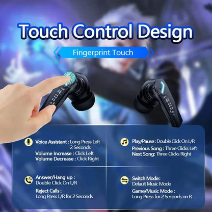 GM2 Pro Wireless Headphones Touch Control Game Bluetooth Earphones Noise Reduction Hifi Stereo Music Sport Earbuds Choice